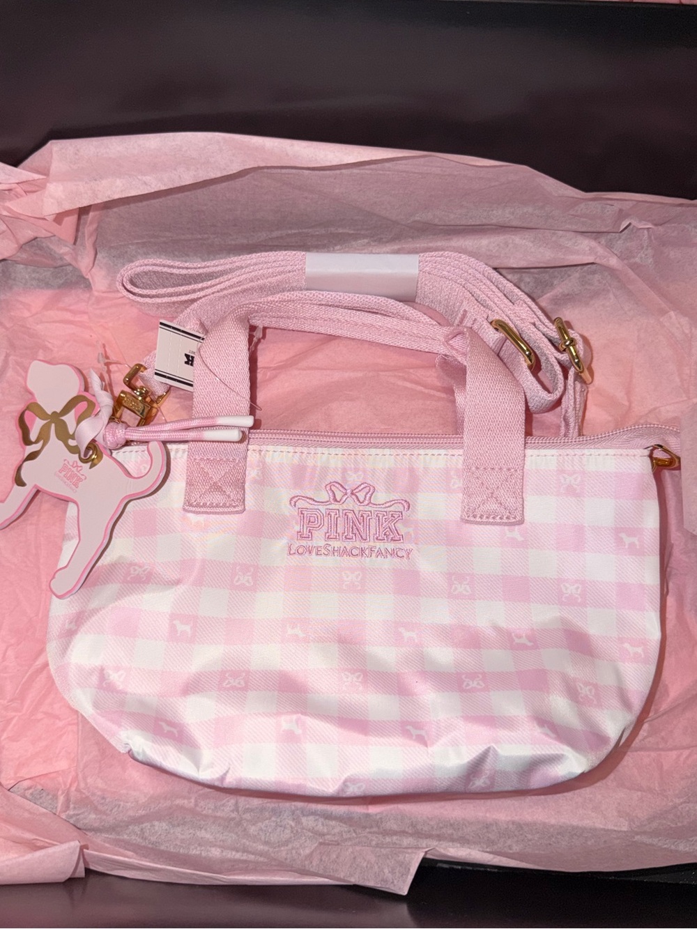 Brand new LoveShackFancy pink mini bag